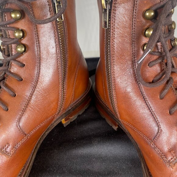 Vintage Steve Madden Men\'s 8.5 , Brown Leather Lace Up Boot with inside zippers main image 5
